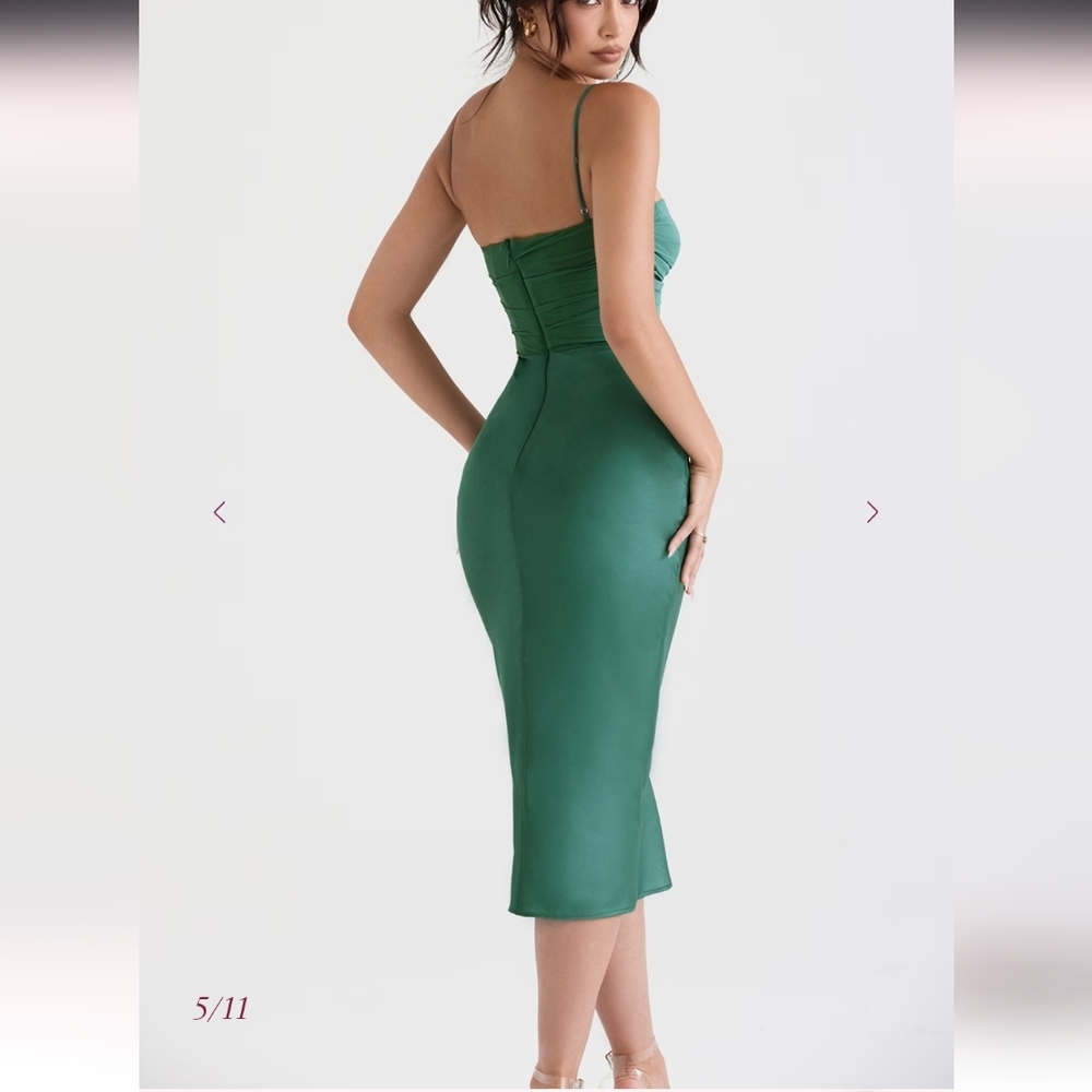 House Of CB Teia Dress Corset Midi Pine Size Small - Picture 2 of 7